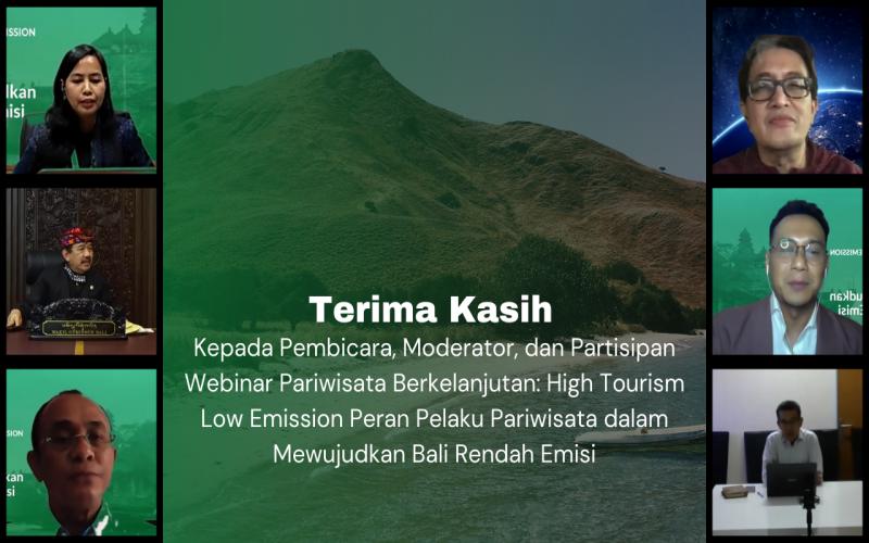 DESMA Center Conducted a Sustainable Tourism Webinar: High Tourism Low Emission to Tourism Stakeholders in Implementing Bali Low Emission
